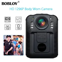 BOBLOV WN9 portable corps porté caméra Novatek 96650 HD 1296P caméra de Police 170 degrés 2 pouces écran de sécurité caméra de Police(China)