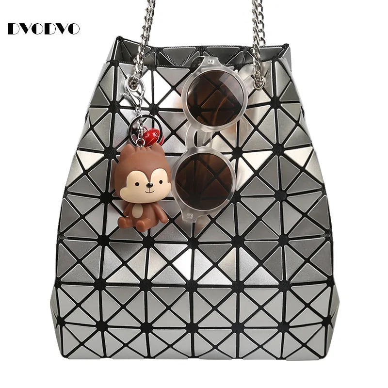 DVODVO Bao bao women bag laser sac bags Diamond Lattice Tote geometry Quilted shoulder bag Foldable drawstring handbags 2018 fashion bao bag women luminous sac bao bags tote geometry quilted shoulder bags saser plain folding handbags bolasa