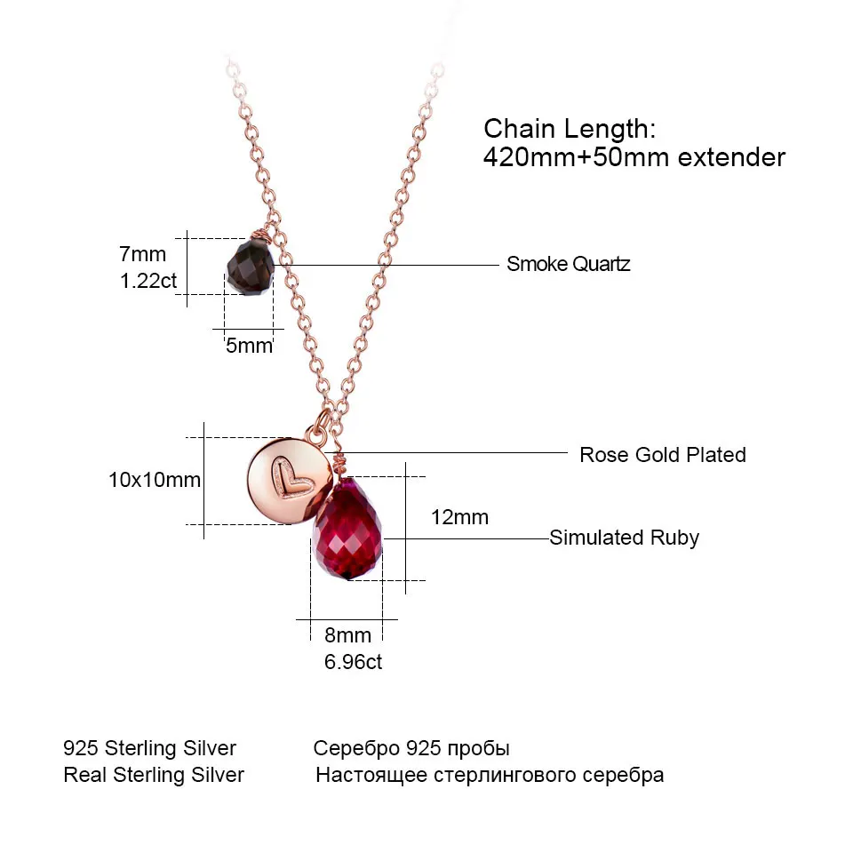 UMCHO 925 пробы серебро Цепочки и ожерелья для Для женщин Персонализированные с камнем, соответствующий месяцу рождения июлю нано Рубин ручной работы ювелирных изделий с цветочным дизайном