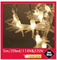 Árvore de Natal de Fadas Luzes da Corda ao ar Lote Nova 5 m 300leds Led Heart-shaped Pendente Lâmpada Guirlanda Livre Luzes ac 220 v 110 20 Pçs - 15 Fios de LED