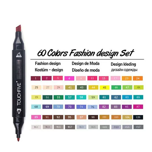 Black Body 60 Colors TOUCHFIVE 30/40/80/168 Цвета черный Средства ухода за кожей рисунок Маркеры алкоголя двойной возглавлял советы для Manga рисунок маркер Дизайн - Цвет: Black Body 60 Colors