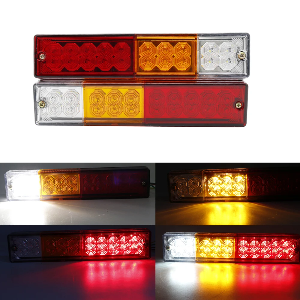 Waterproof 20leds ATV Trailer Truck LED Tail Light Lamp Yacht Car Taillight Reversing Running Brake Turn Lights 12V