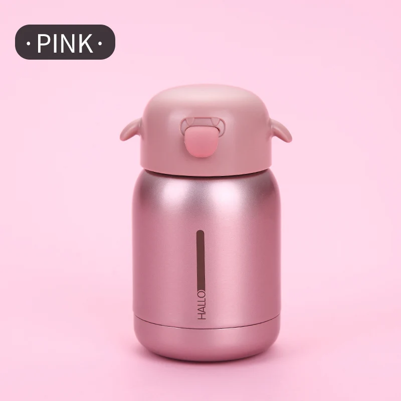 Pink WORTHBUY, портативная мини-бутылка-термос из нержавеющей стали 304, Термокружка, вакуумная колба для детей, для путешествий, Термокружка для воды - Цвет: Pink