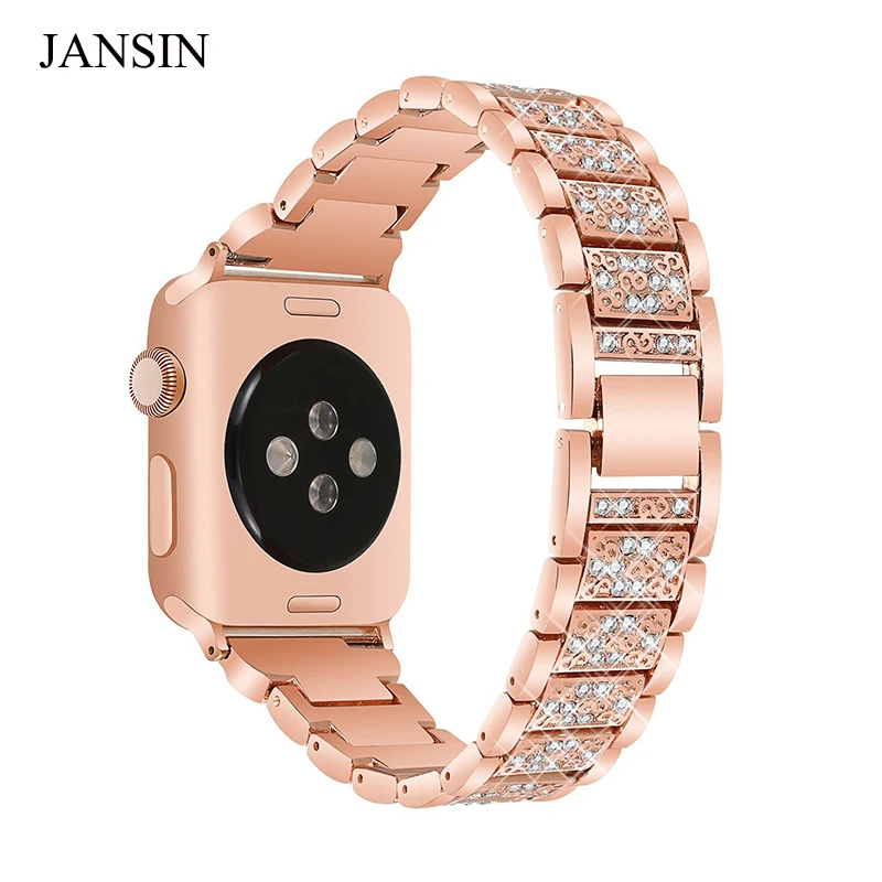 

For Apple Watch Band,Stainless Steel diamond Band iWatch Replacement Strap for Apple Watch Series 4 3 2 1 38mm 42mm 40mm 44mm