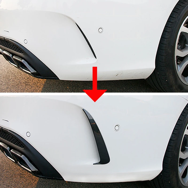 

2 PCS Carbon Fiber Rear Bumper Spoiler Air Vent Cover Trim for Mercedes Benz C Class W205 C200 C63 AMG Sedan 4 Door 2014-2017