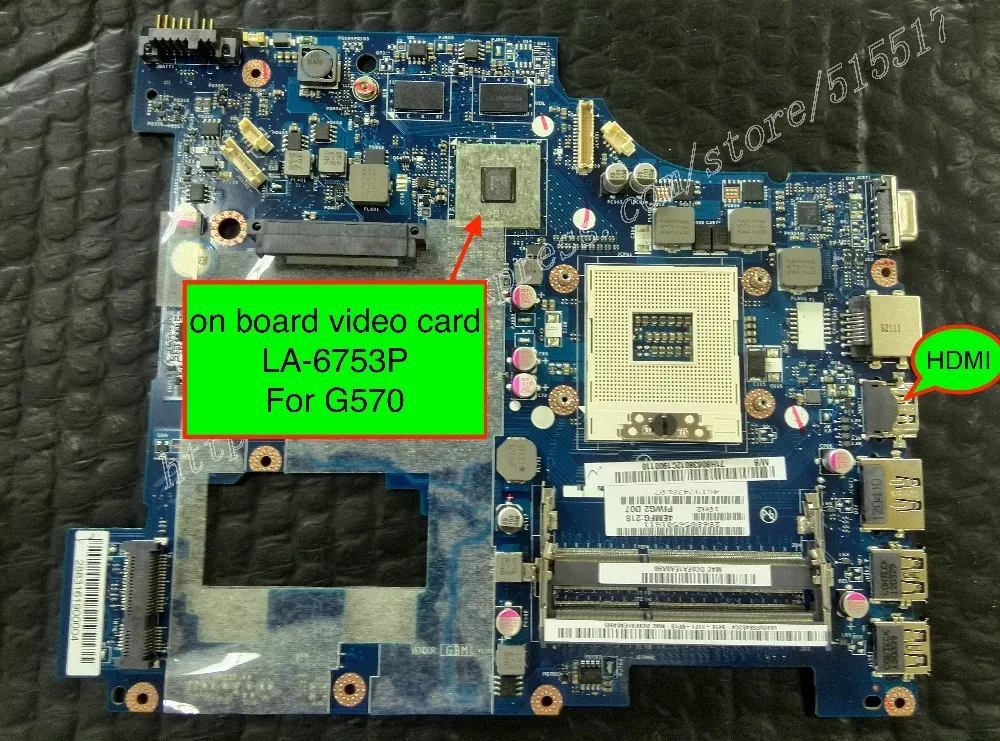 Оригинальная материнская плата для ноутбука lenovo G570 PIWG2 LA-6753P HD6570M