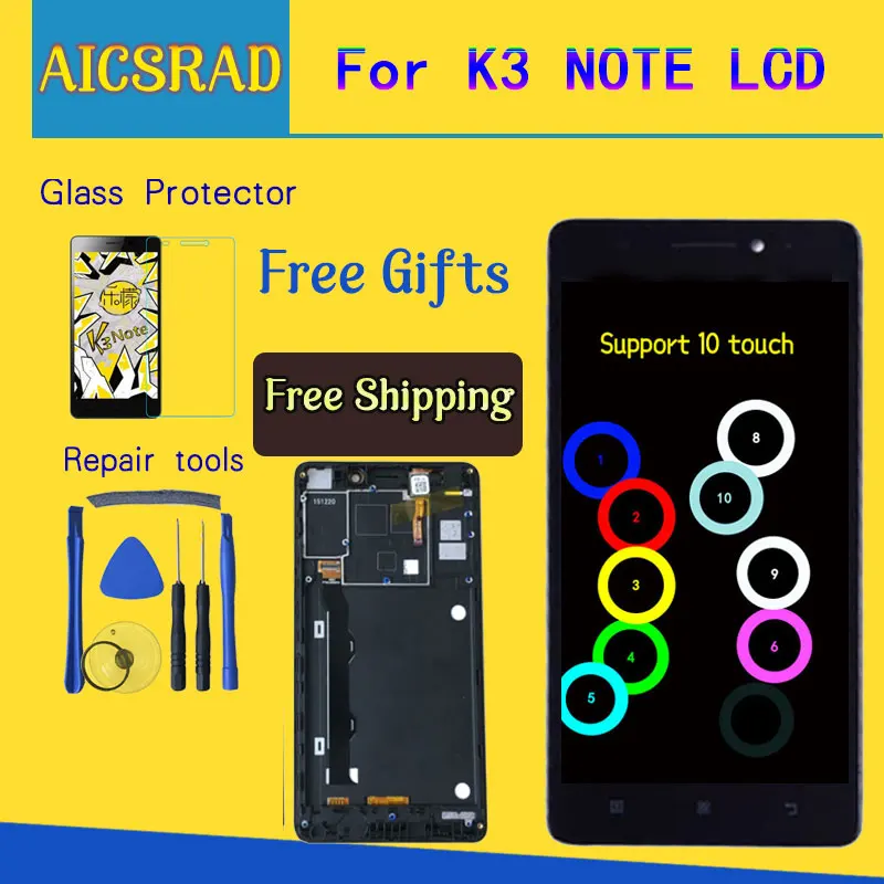 QYQYJOY 5 5 Inch For Lenovo K50 T5 K3 Note LCD Display Digitizer Touch Screen Assembly