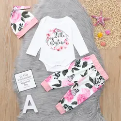 Летние модные штанишки для новорожденных с цветочным принтом для маленьких девочек, 3 предмета, комплекты одежды детская одежда для