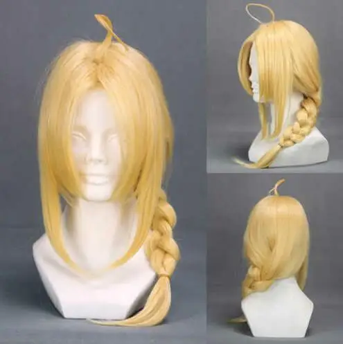 

Fullmetal Alchemist Edward Elric 55cm Medium Long Straight Braid Cosplay Wigs Anime Costume Party Christmas Gift Blond