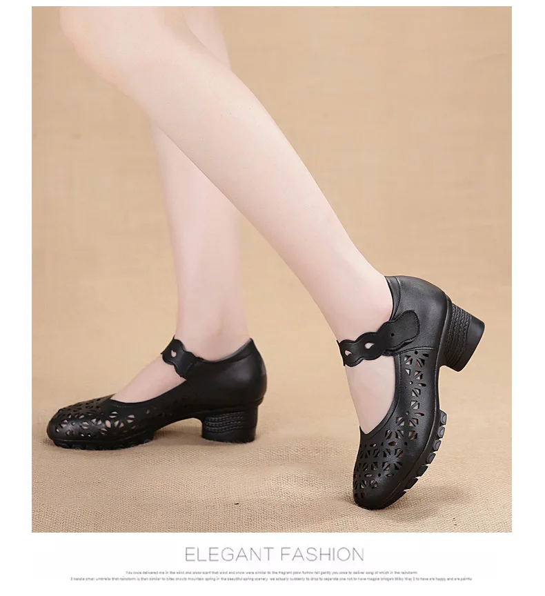 GKTINOO/Летние кожаные удобные женские сандалии на среднем каблуке; женская обувь; женские сандалии с круглым носком на квадратном каблуке