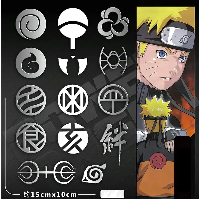 14pcsset Hot Anime Naruto Sasuke Kakashi Itachi Uchiha 3d Metal Phone Laptop Car Stickers Kids Toy Sticker Gift