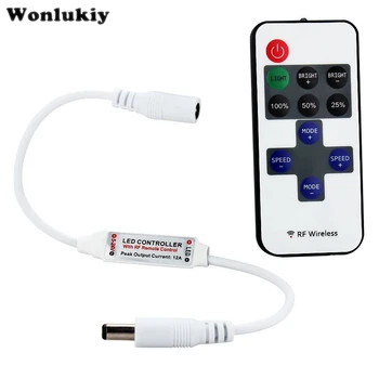 

10Pcs Mini RF Wireless Led Remote Controller Led Dimmer Controller For Single Color Light Strip SMD5050/3528/5730/5630/3014