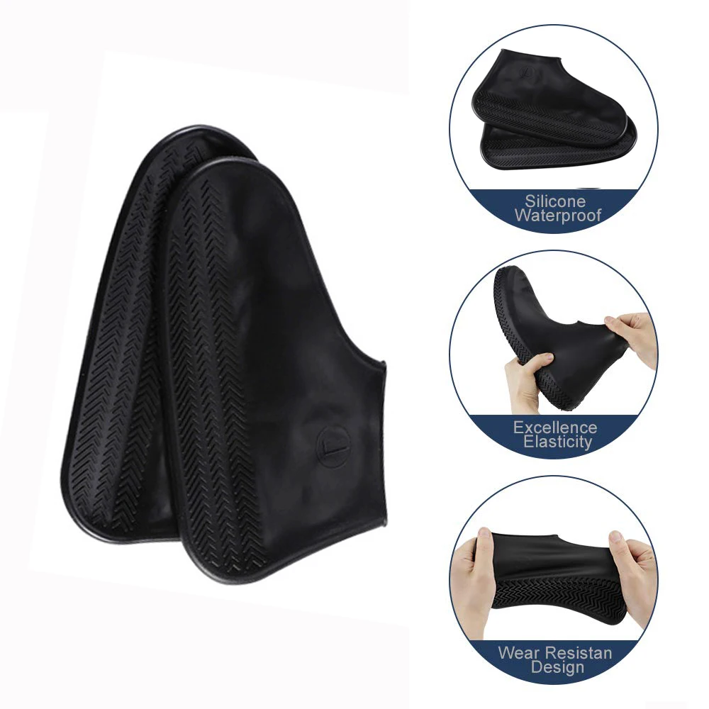 

Silicone Waterproof Overshoes Reusable Rainproof Men Shoes Covers Rain Boots Non-slip Washable Protect Shoes Accessories