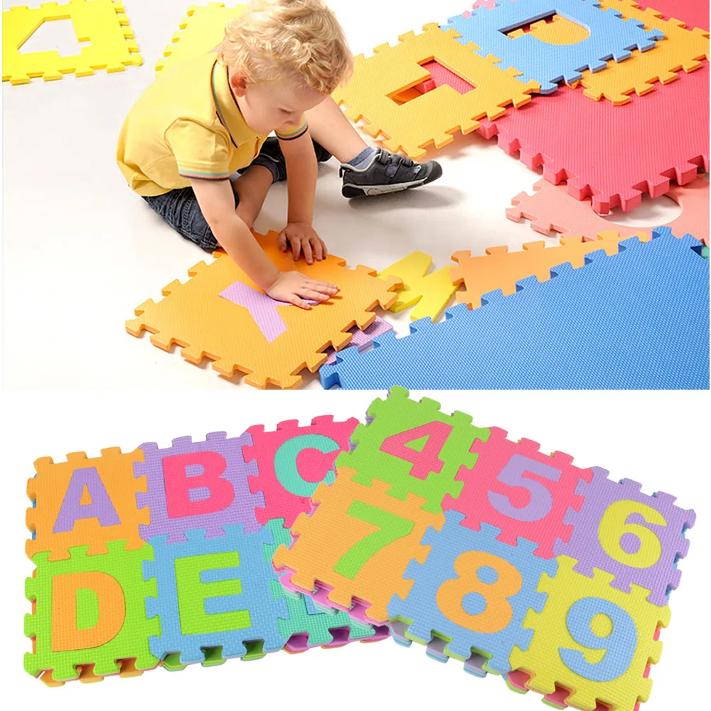 36pcs Soft EVA Foam Baby Children Kids Play Mat Alphabet Number Puzzle Jigsaw For Children's