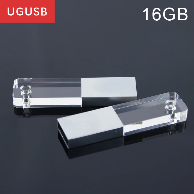  Hot !! Delicate Mini Acrylic Crystal blue Led light Usb flash drive Pen drive Usb memory stick disk Custom logo 2GB 4GB 8GB 16GB 