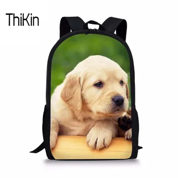 

THIKIN Women Casual Schoolbag Cute Golden Retriever Printing Children's School Bag For Girls Boys Large Shoulder Book Bag Pack
