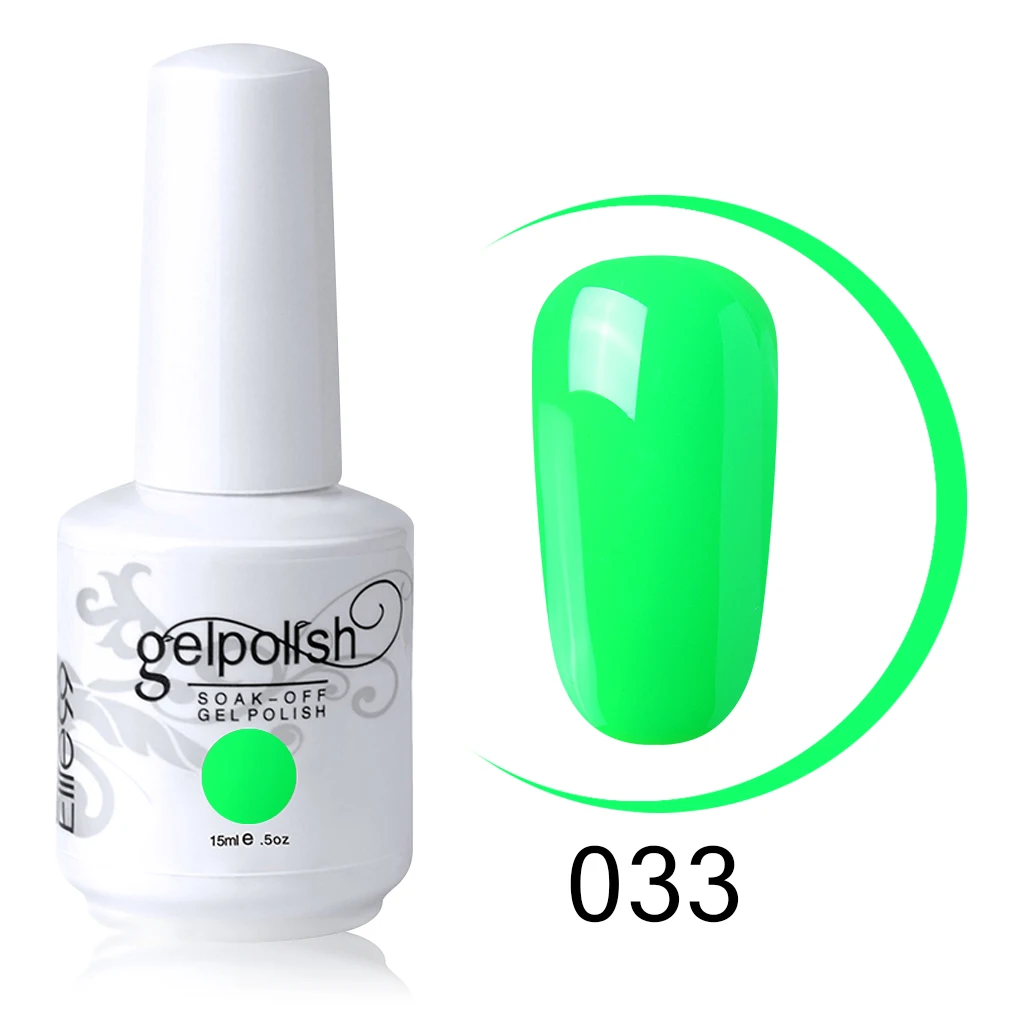 Elite99 15ml Soak Off Nail Gel Polish Semi Permanent Nail Art Manicure Gel Varnish Top Base Coat Needed Lacquer Gel For Nail - Color: 033