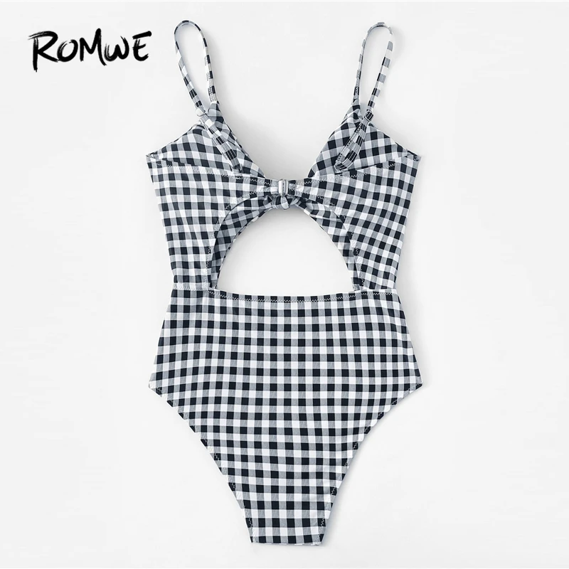 gingham swimsuit one piece