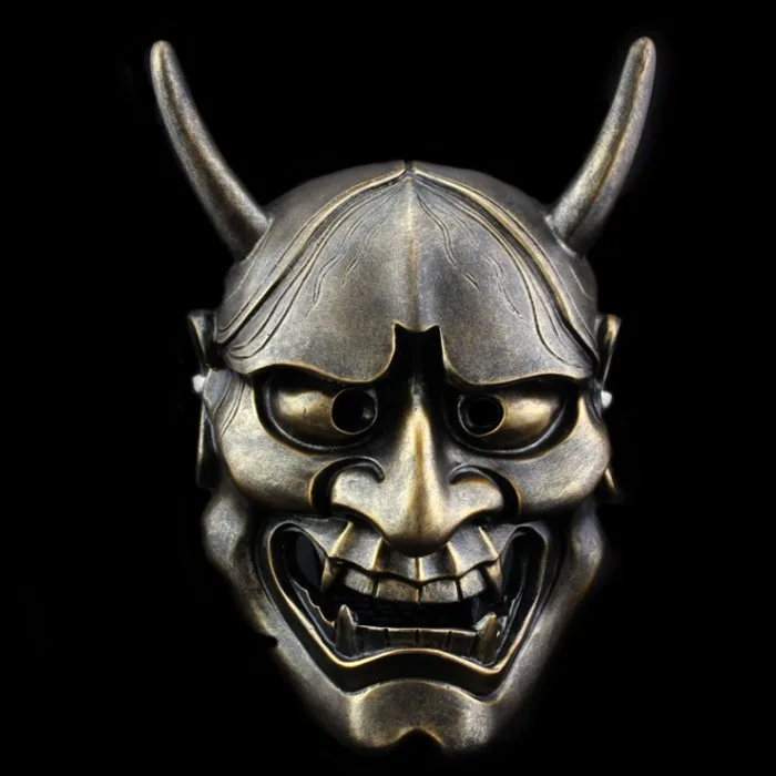 

Top Quality 100% Resin Japanese Noh Mask Vintage Black white Evil Oni Noh Hannya Mask Theme Resin Masks Halloween Props