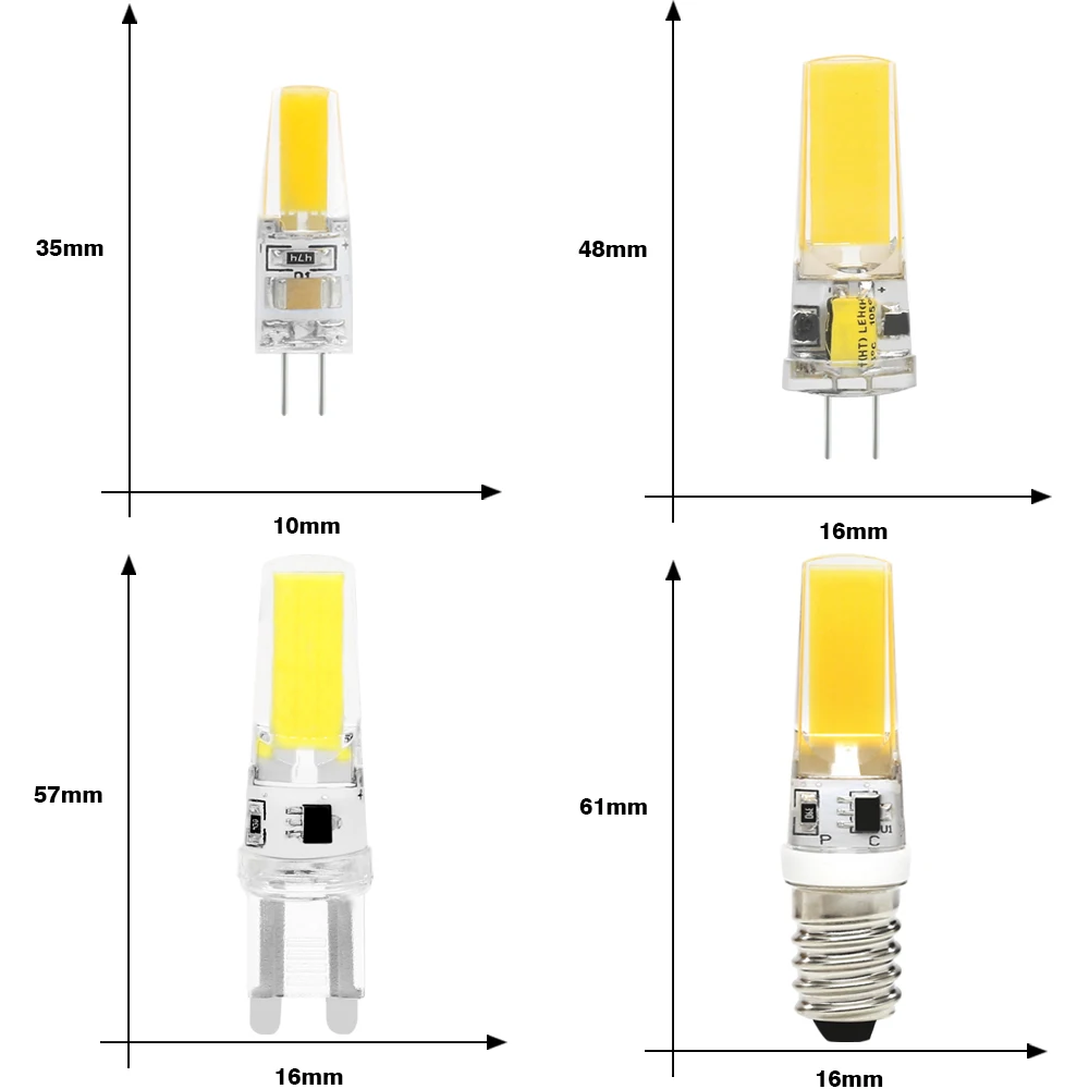 10 шт./Лот светодиодная лампа COB G4 G9 E14 сменная галогенная Светодиодная с