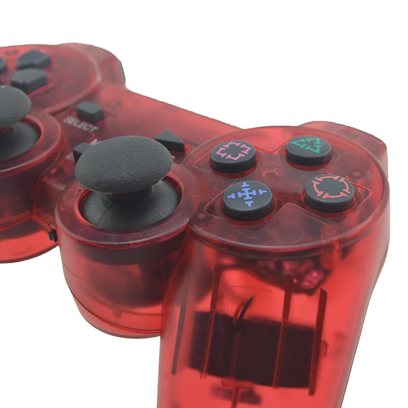 Прозрачный беспроводной геймпад для Sony PS2 контроллер Вибрация Шок джойпад Playstation