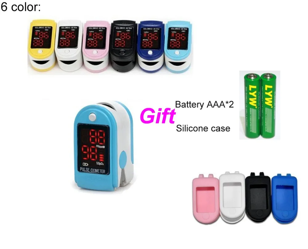 

SPo2 sen CE&FDA CMS50DL Fingertip Pulse Oximeter Blood Oxygen SPO2 PR Monitor LED Screen FREE Hang rope& Carry Case for easy use