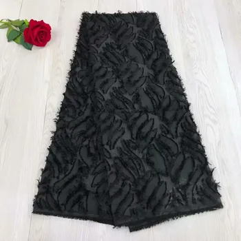

Black Color African Lace Fabric African Guipure Cord Lace High Quality Embroidery Lace Fabric For Wedding 5 Yards LJ810-812