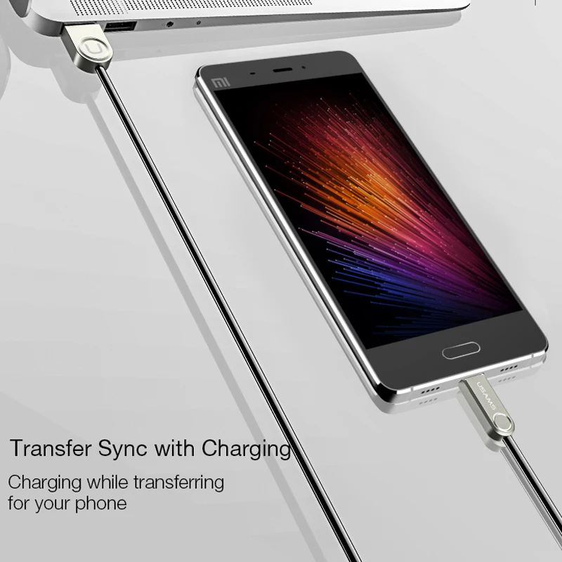 USAMS оригинальный usb кабель для iphone Micro USB передачи данных type c зарядный micro IOS 12 11