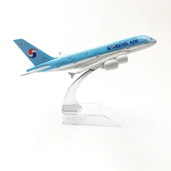 

1/400 Scale Aircraft Airbus A380 Korean Air 16cm Alloy Plane Model Toys Children Kids Gift for Collection