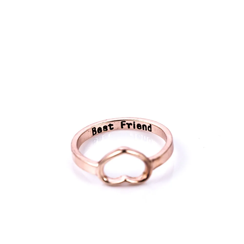 

Lettering Women Love Heart Best Friend Alphabet Ring Promise Jewelry Friendship Rings Bands
