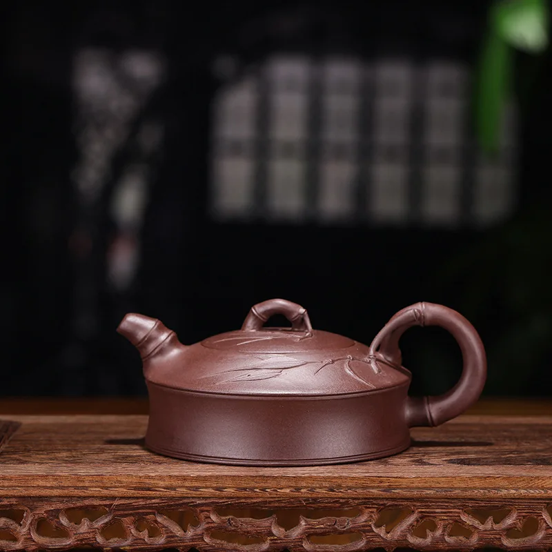 

Tea Set Wholesale Bamboo Joint Kettle Famous Pure Manual Raw Ore Purple Ink For Imprinting Of Seals Household Wholesale Retail