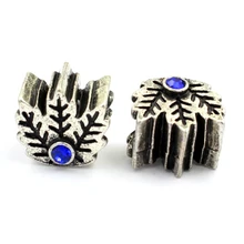 Authentic Accessories Original 925 Silver Crystal Maple Leaf Shape Charmilia Charm Beads Fit Bead Bracelet Necklace