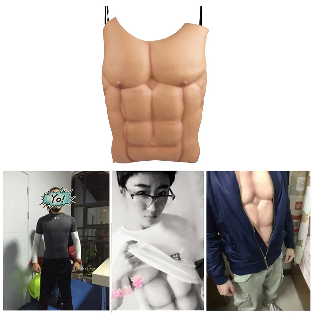 Halloween Funny Decoration Fake Muscle Men Belly Chest Skin Eva Foam Fake Chest Belly For Masquerade Party Dress Decoration