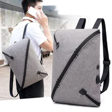 14 14.6 15 15.4 Inch with USB AUX Interface Nylon Notebook Laptop Backpack Bags Case for macbook 15 men women student