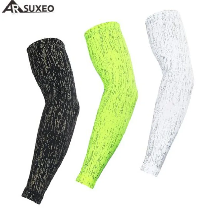

ARSUXEO Cycling Sleeves Armwarmer MTB Bike Bicycle Reflective Sleeves Arm warmer UV Protection Sleeves Golf Arm Sleeves