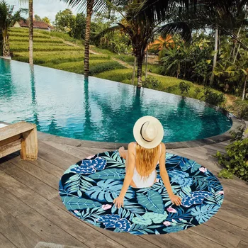 

Round Shape Beach Towel Chiffon Allover Print Shawl