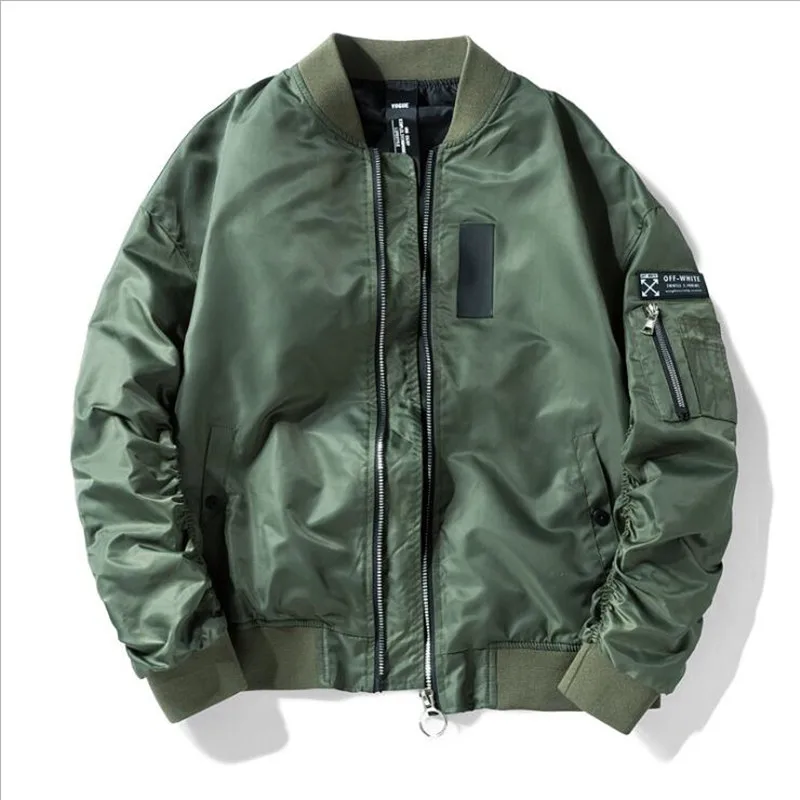 

AGRADECIDO Winter Pilot Jacket Men Fashionable Hip Hop Coat Baseball Jacket Army Green Black Jacket