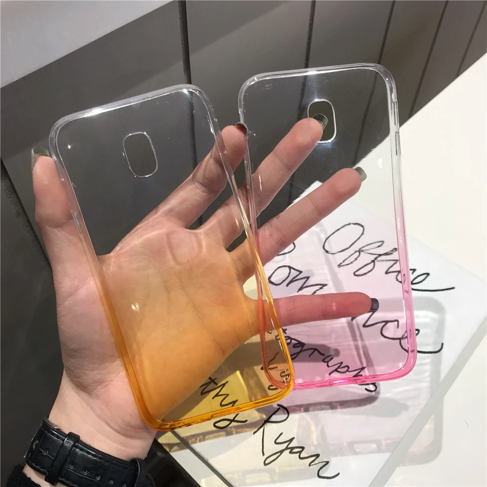 Lovely Gir Gradient Case For Samsung Galaxy J3 J5 J7 J2 Pro A6 A7 A8 J4 J6 J8 2018 Cover Silicone Soft TPU Back Phone Cases |
