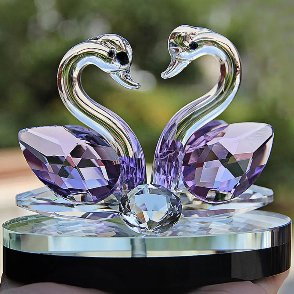 

Crystal Swan Decoration Wedding Anniversary Decor Paperweight Figurine Lovers Gift Crafts Christmas Home Decor
