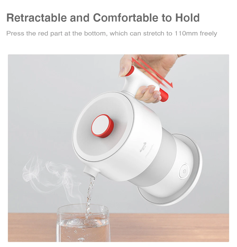 Xiaomi Deerma 0.6L складной портативный Электрический легкий чайник для воды ручной колба для воды горшок автоматическое отключение защиты чайник