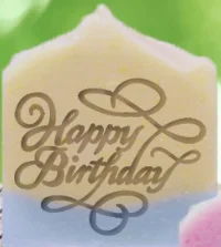 happy birthday natural handmade soap acrylic seal Mini DIY natural organic glass stamp chapter - Цвет: size 4x4cm