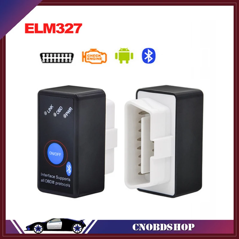 ELM327 Bluetooth V2.1 с выключателем питания ODB2 ODBII OBD II ELM 327 Тестер Bluetooth Автомобильный автоматический диагностический инструмент для сканирования крутящего момента Android