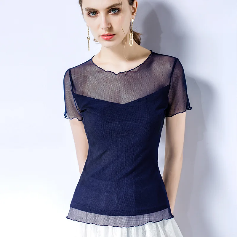 Blusas Cortas Blusas Con Transparencias 2019 Manga Corta Blusas De