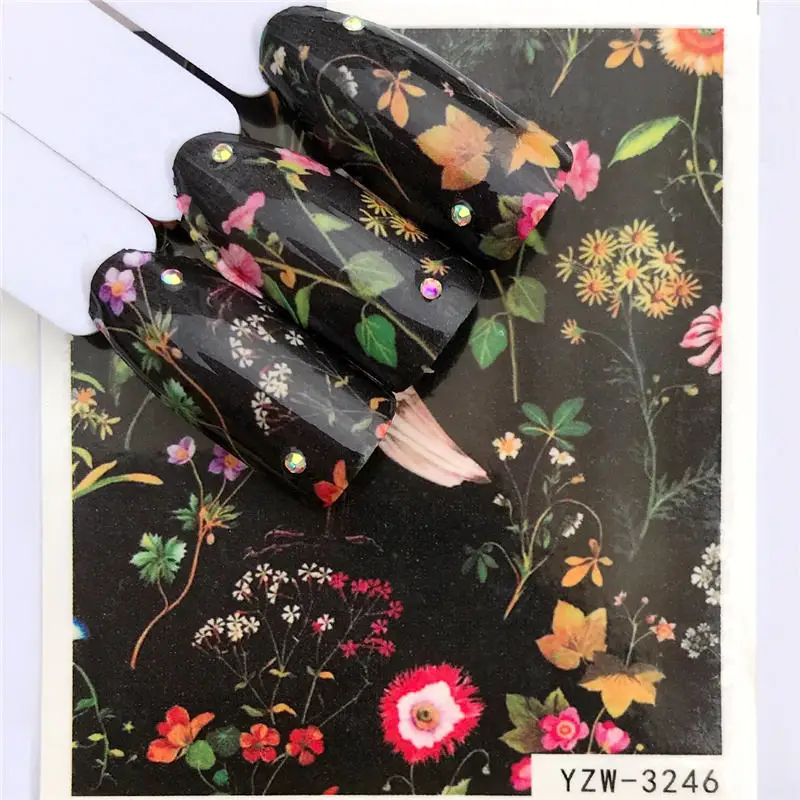 LCJ 1 шт. черный цветок/глаз/кружева Феи дизайн переводные наклейки для ногтей наклейки DIY модные обертывания Советы маникюрные инструменты