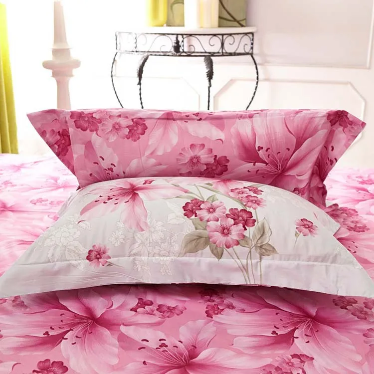 2pcs print Pillow Cover Standard Queen Cotton 3d Pillowcase rose4 8