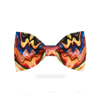 

Free shipping New fashion men's male Original Design Symphony Series Men and women Bow tie Party Gift Bow Color Hand Print