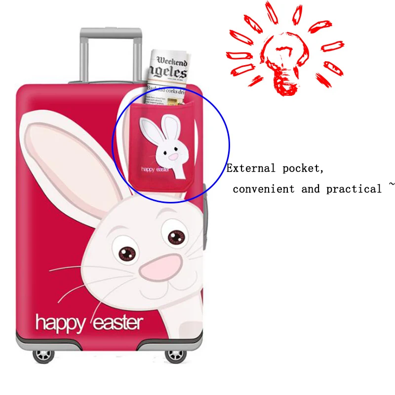 Fashion Travel On Road Thicken Elastic Cartoon Luggage Protective Cover For 18-32inch Suitcase Cases Travel Cover Accessories