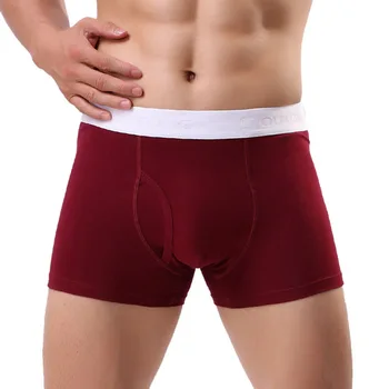 

3PC Four Corner Underwear Men Cotton Solid Soft Bodysuit New 2018 Boxer Shorts Breathable Mens Mid Waist Underwear Underpants