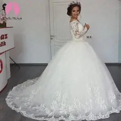 Robe De mariée бальное платье одежда с длинным рукавом принцессы Свадебные платья 2019 романтическое платье невесты Trouwjurk Vestido Noiva Casamento