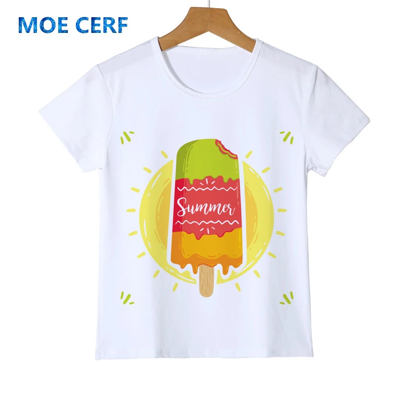 

2019 Summer new Harajuku Kid t shirt ice cream Leisure style tops kawaii Boy Girl t-shirt Teen Tee Tops Y14-87